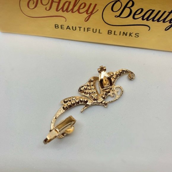 Pink Butterfly Crystal Studded Ear Cuff Jewelry - Picture 2 of 8